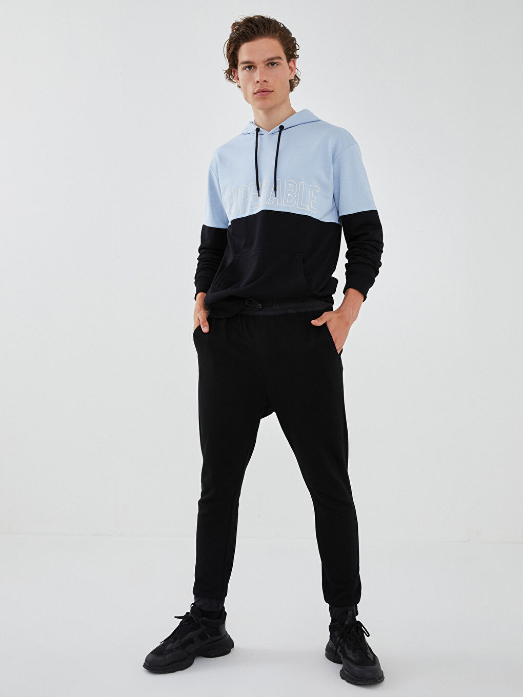 Long Sleeve Color Block Men's Hoodie-2