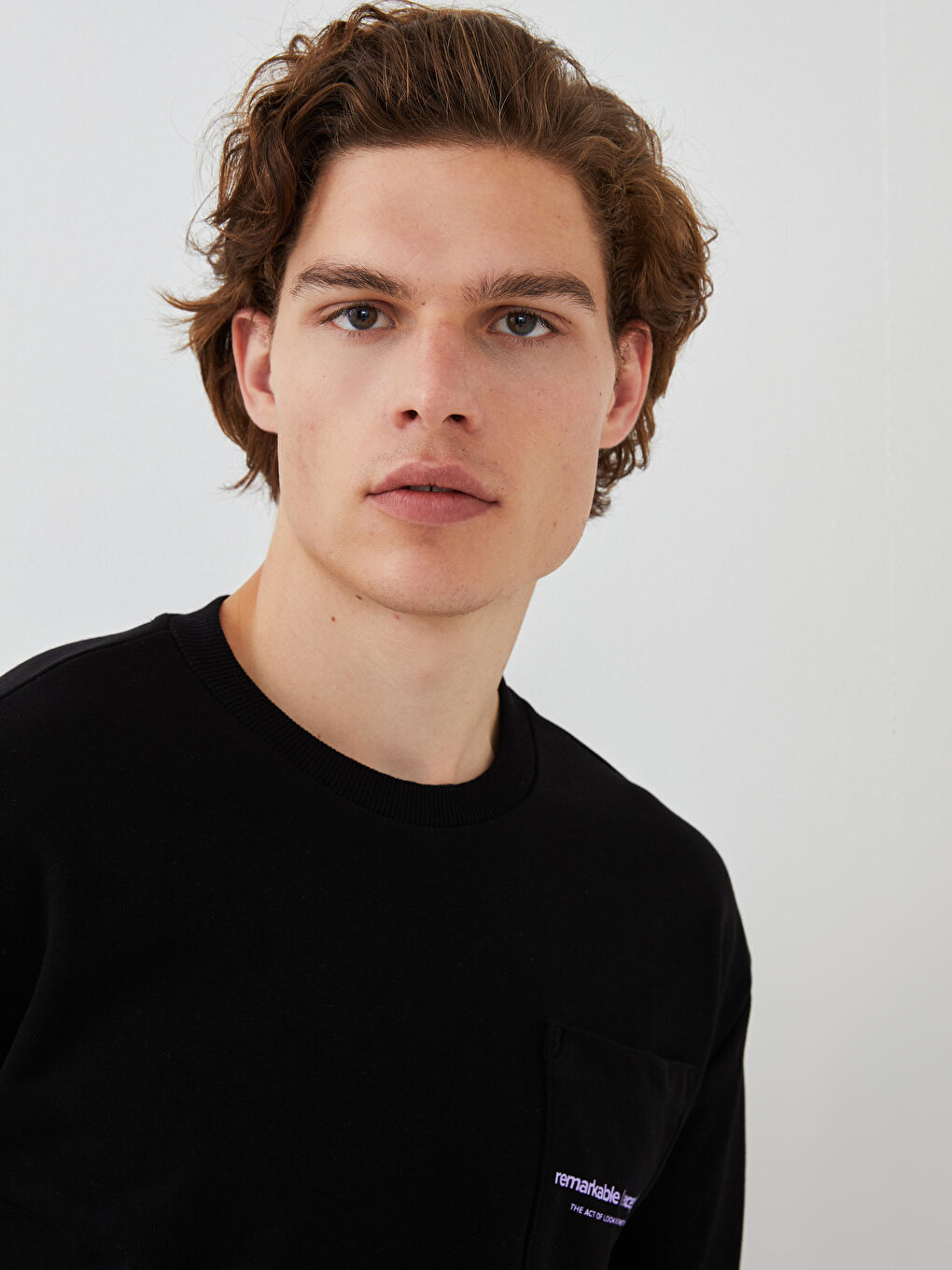 سويت شيرت كم طويل مطبوع تخين للرجال-5