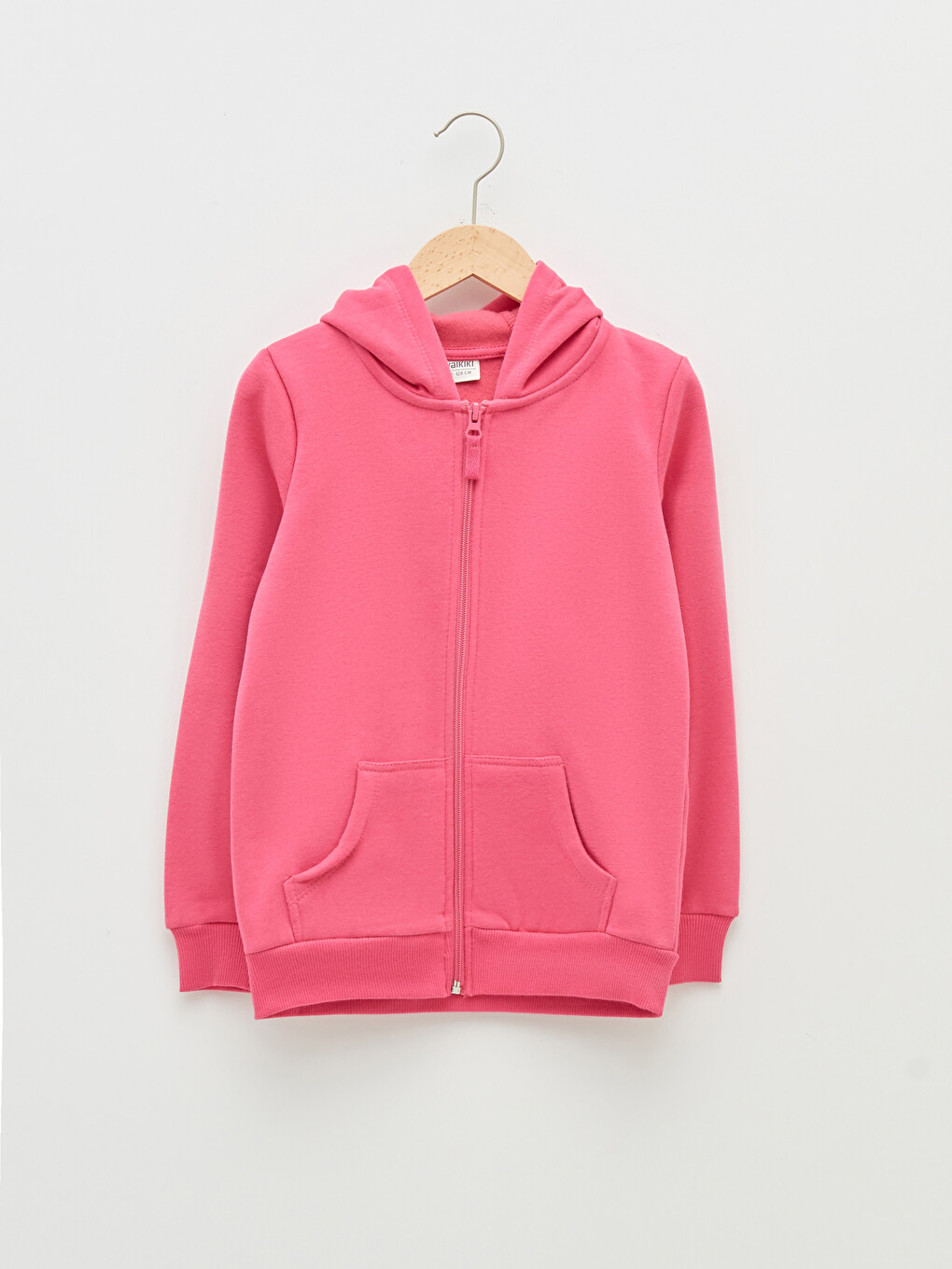 Hooded Basic Long Sleeve Girls' Zippered Sweatshirt