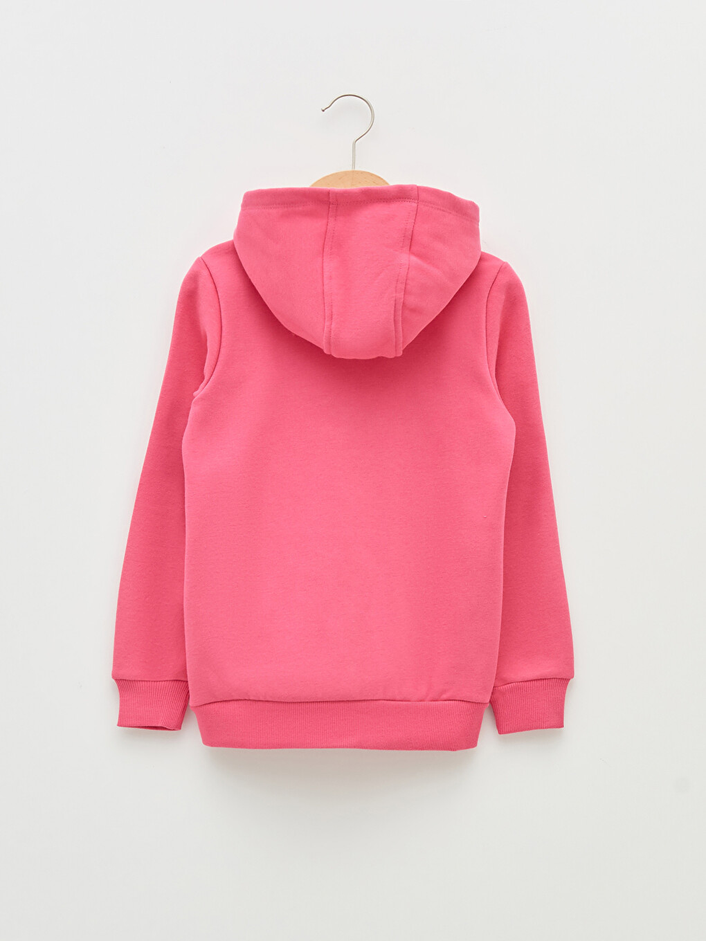 Hooded Basic Long Sleeve Girls' Zippered Sweatshirt-1