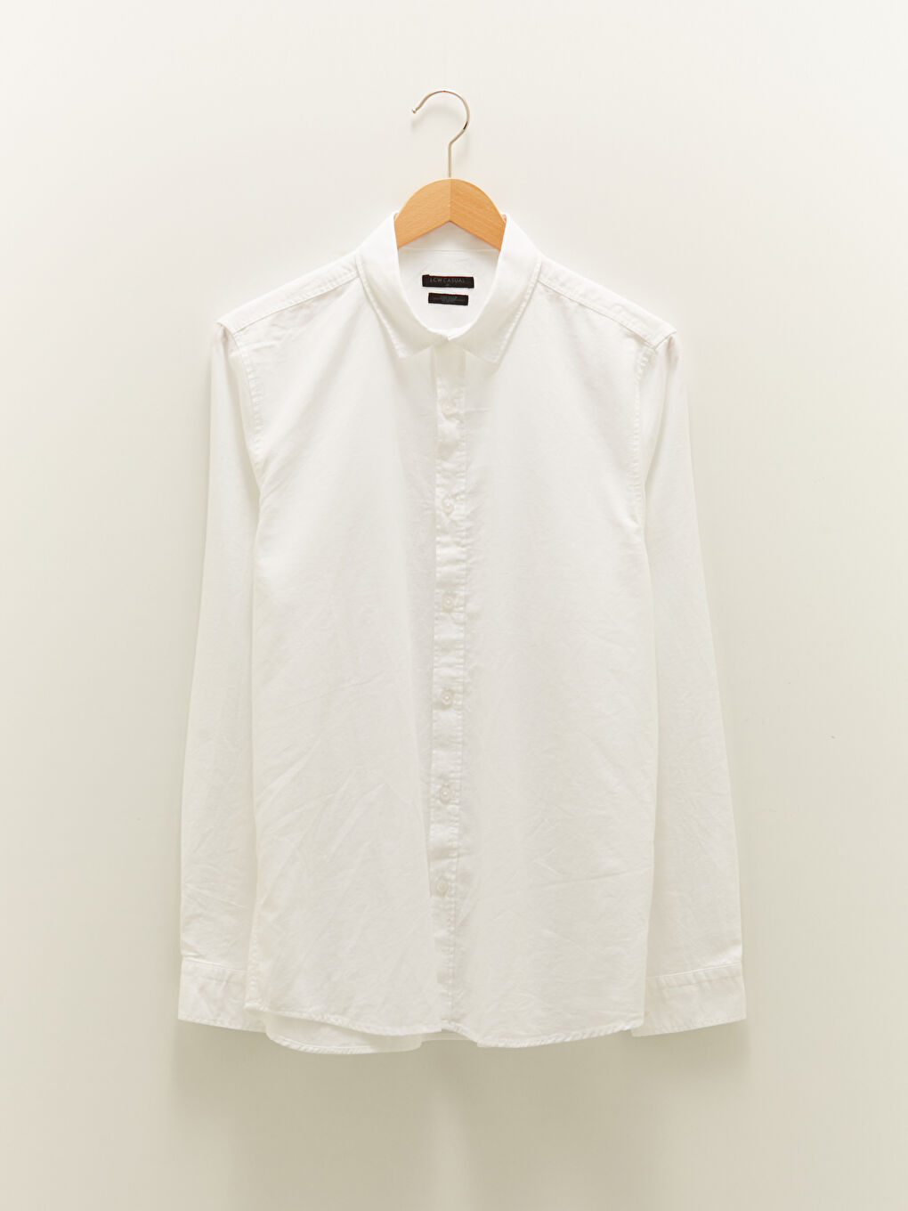 Chemise Gabardine Coupe Svelte Manches Longues Pour Hommes-7