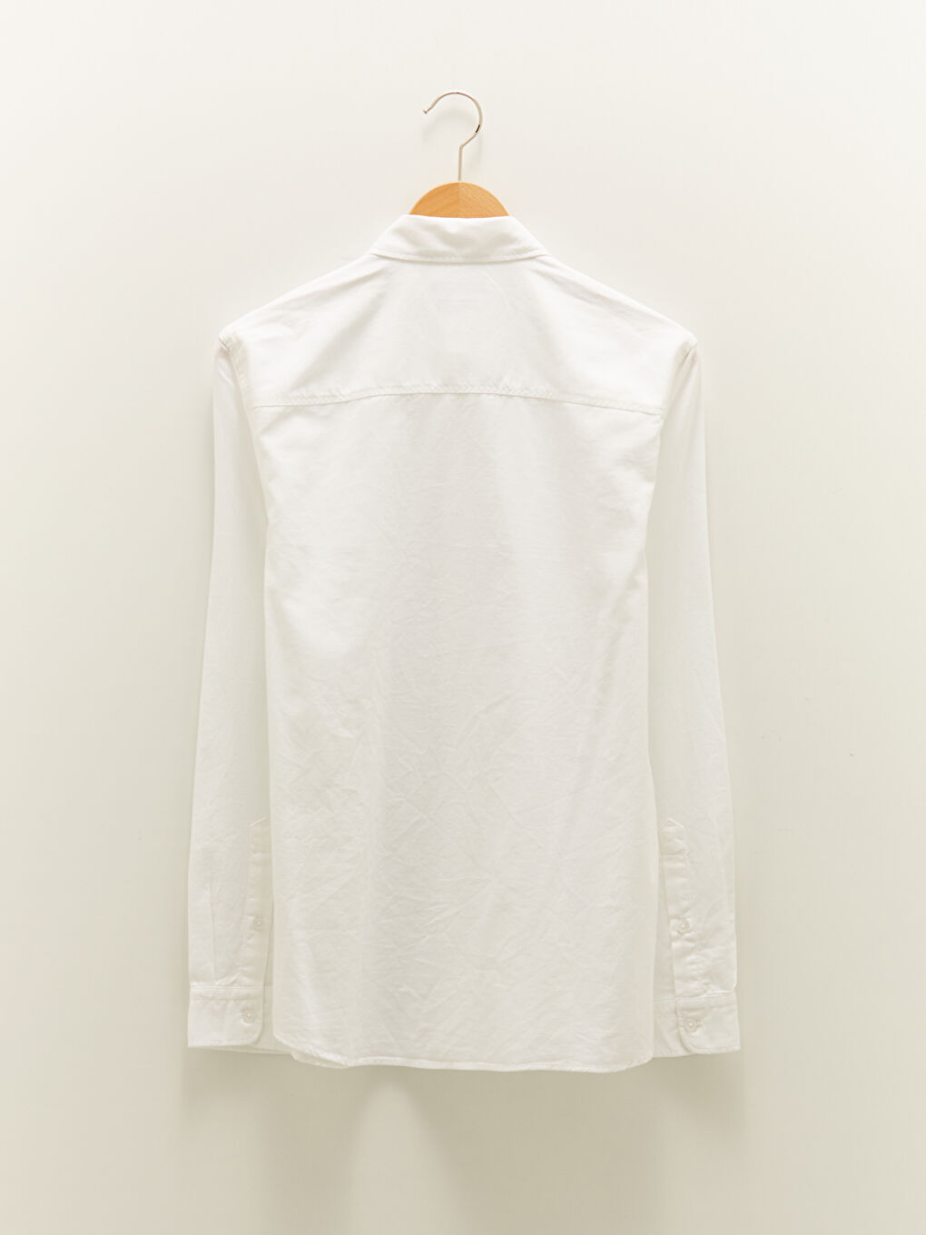 Chemise Gabardine Coupe Svelte Manches Longues Pour Hommes-8