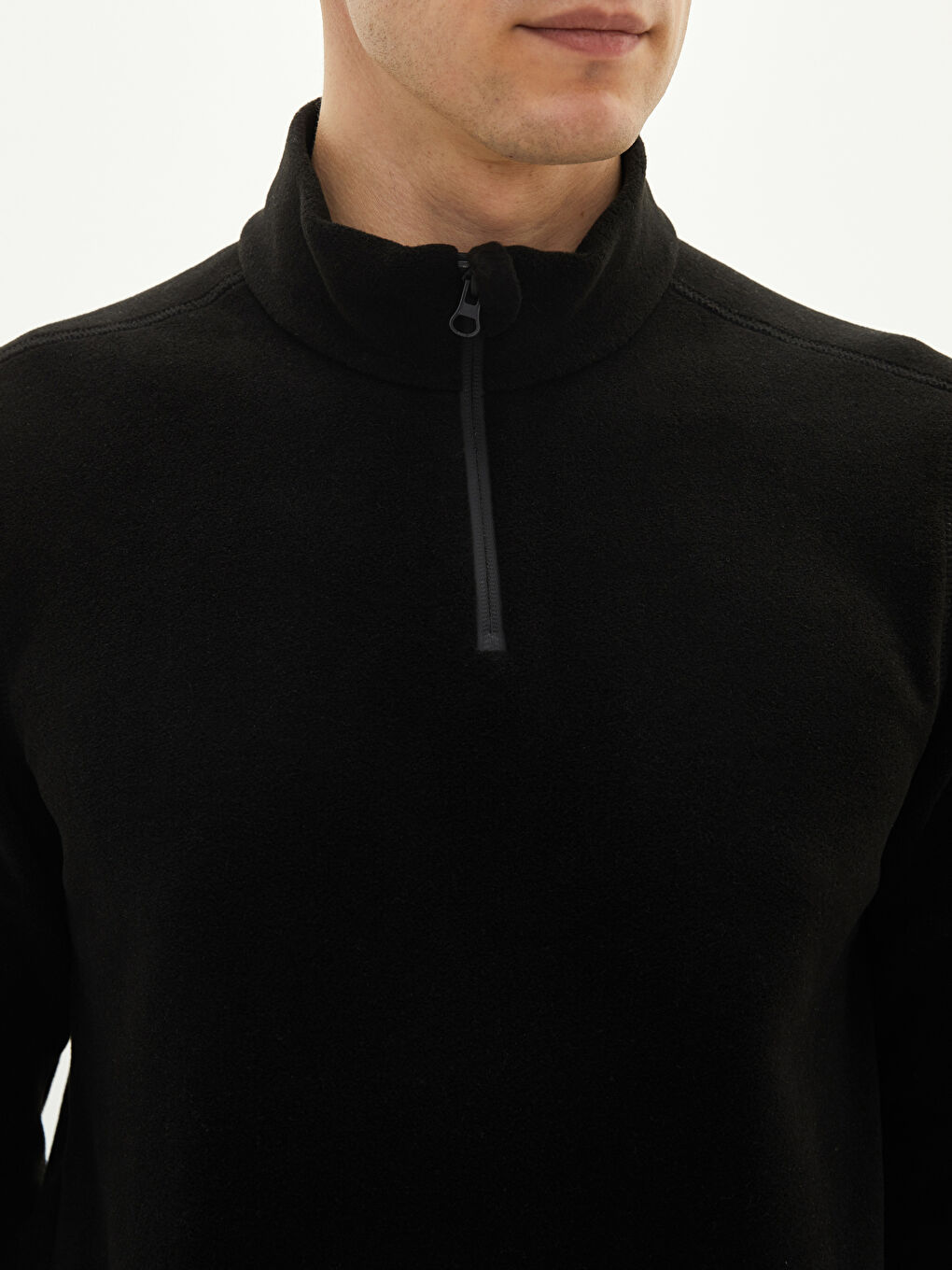 Funnel Neck Long Sleeve Polar Men's Sweatshirt-3