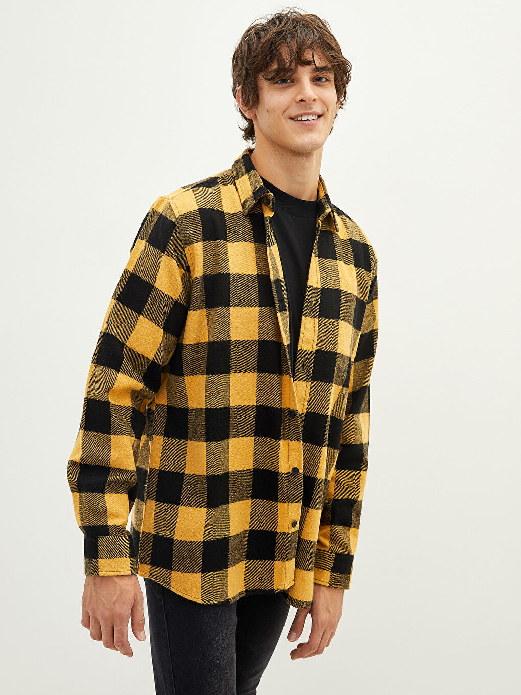 Regular Fit Long Sleeve Plaid Men's Flannel Shirt -W15582Z8-LQ2