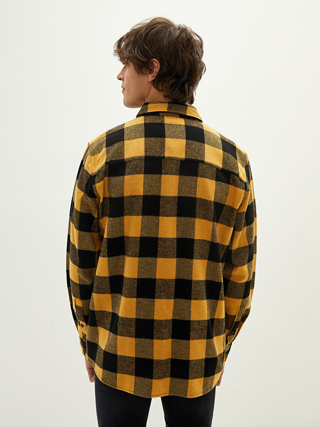 Regular Fit Long Sleeve Plaid Men's Flannel Shirt -W15582Z8-LQ2