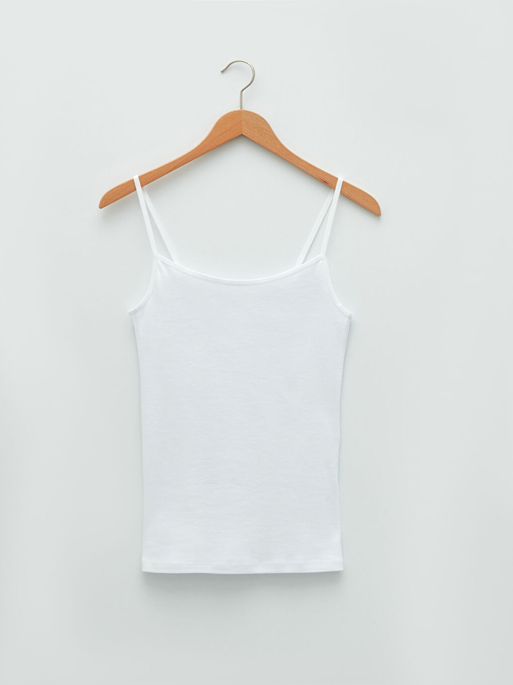 Square Collar Strap Solid Cotton Women's Singlet-5