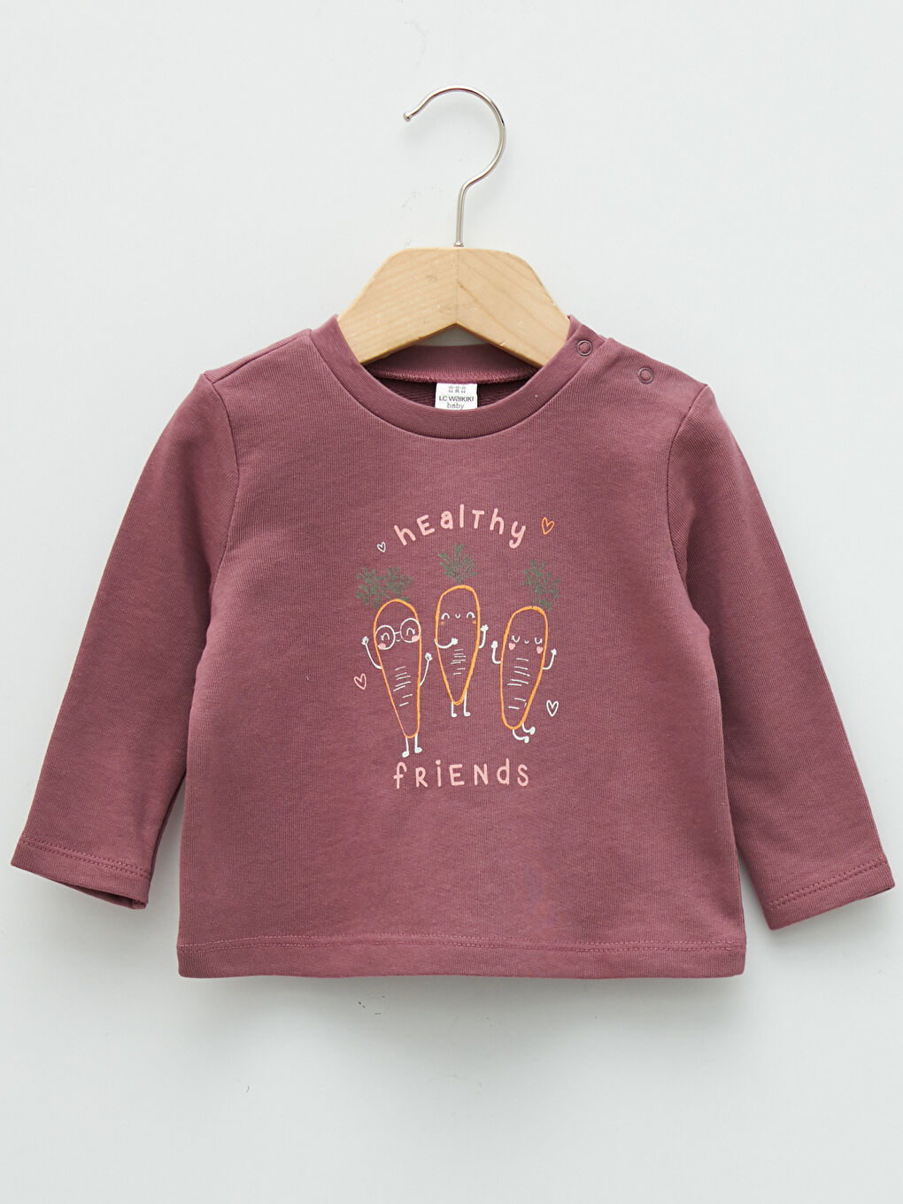 LCW baby Rundhalsausschnitt Langarm Bedrucktes Baumwolle Baby Mädchen Sweatshirt 2er-Pack -W15761Z1-RQ9