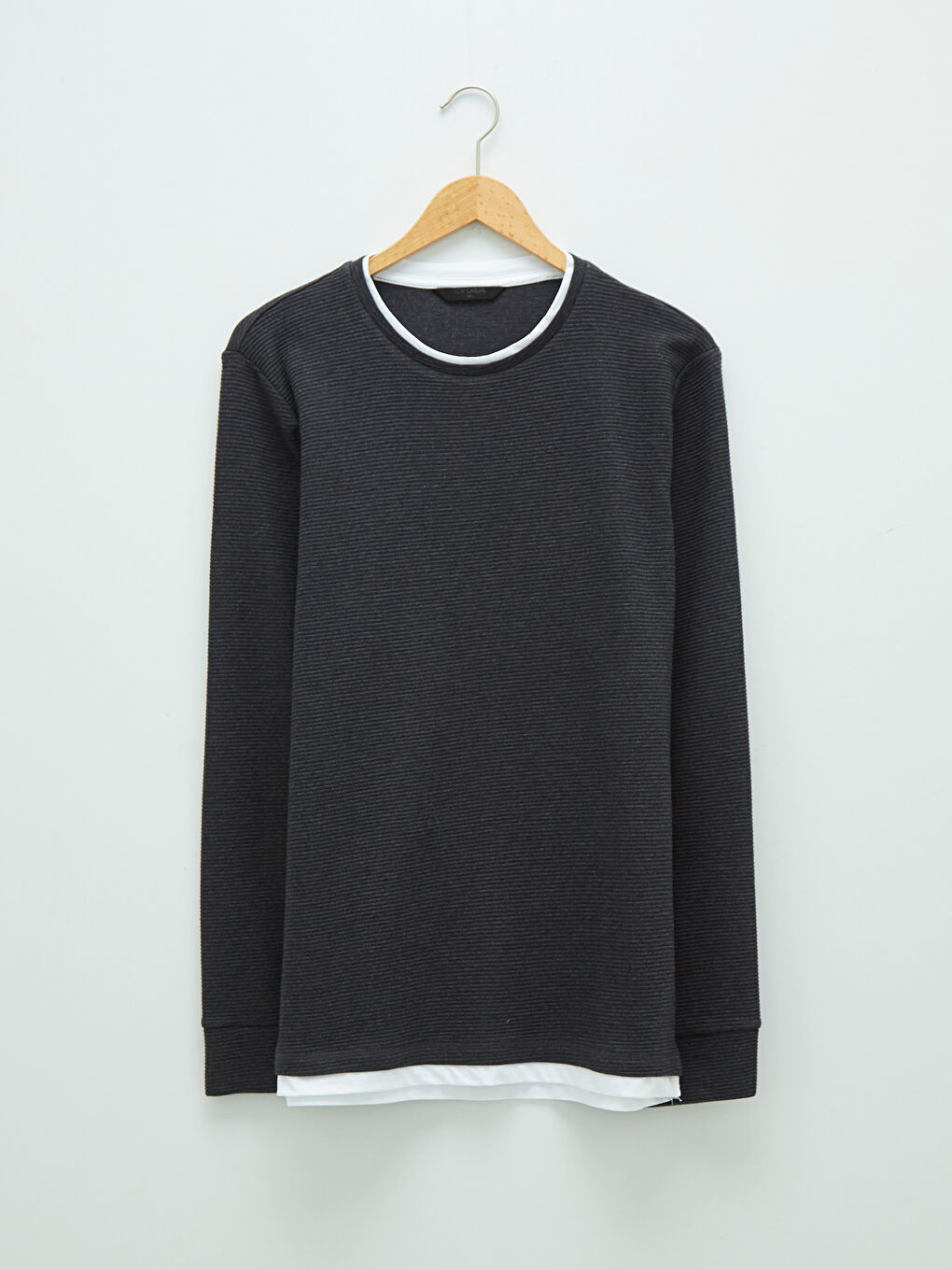 Antrasit Bisiklet Yaka Uzun Kollu Erkek Sweatshirt-9