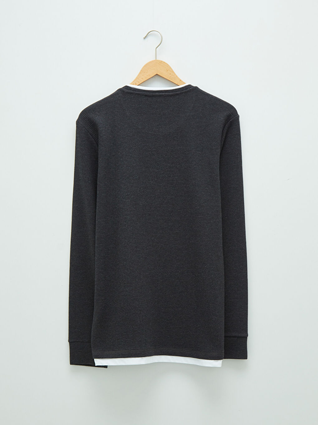 Antrasit Bisiklet Yaka Uzun Kollu Erkek Sweatshirt-10