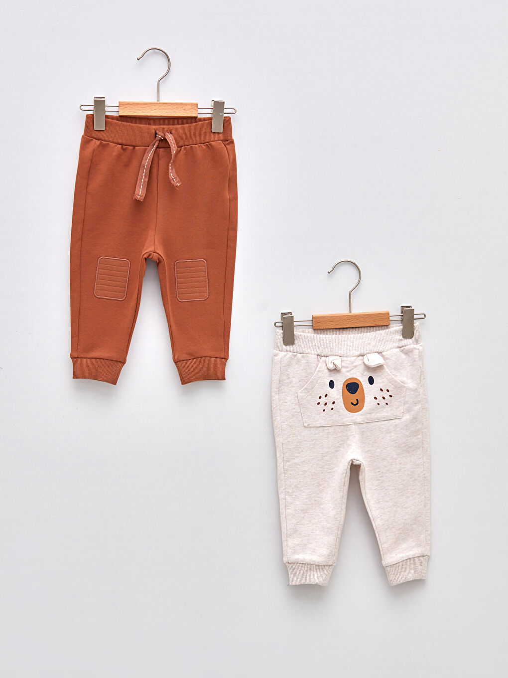 Elastic Waist Cotton Baby Boy Jogger Pants 2 Pieces