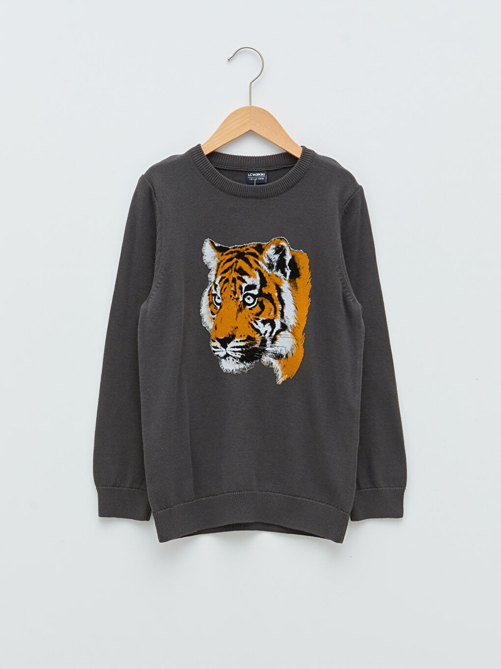Crew Neck Printed Long Sleeve Boy Thin Knitwear Sweater