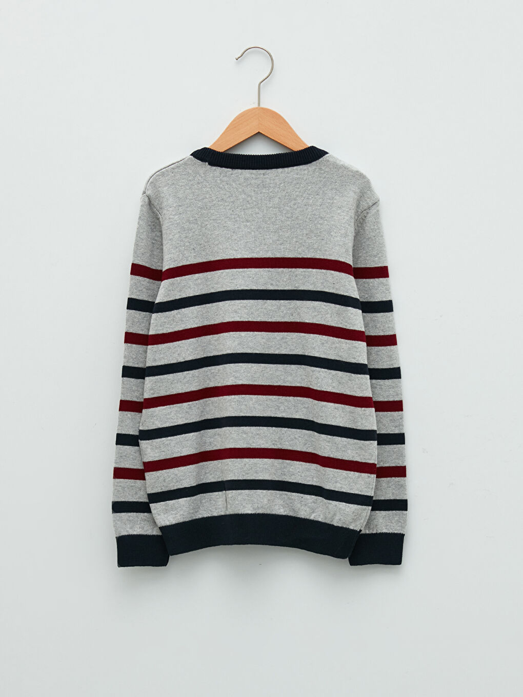 LCW Kids Crew Neck Striped Long Sleeve Boy Thin Tricot Sweater -W15815Z4-LFY