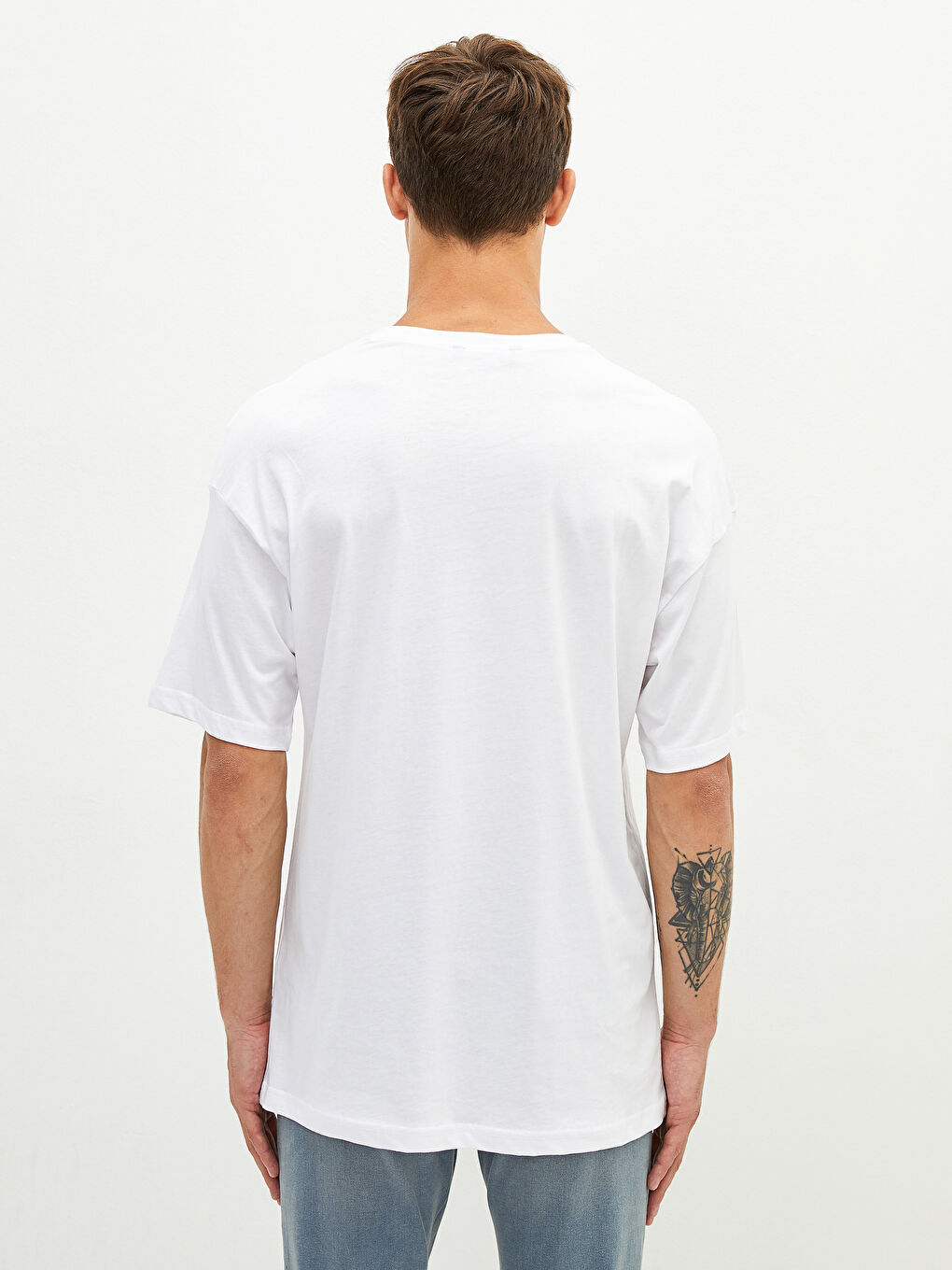 Crew Neck Short Sleeve Basic Combed Cotton Men's T-shirt-4