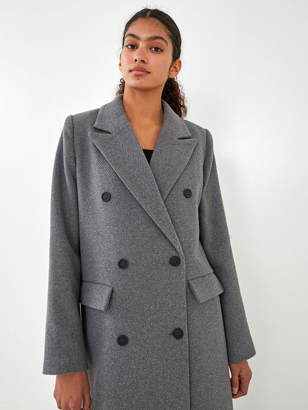 LCW Vision Jacket Collar Button Detailed Long Sleeve Women's
