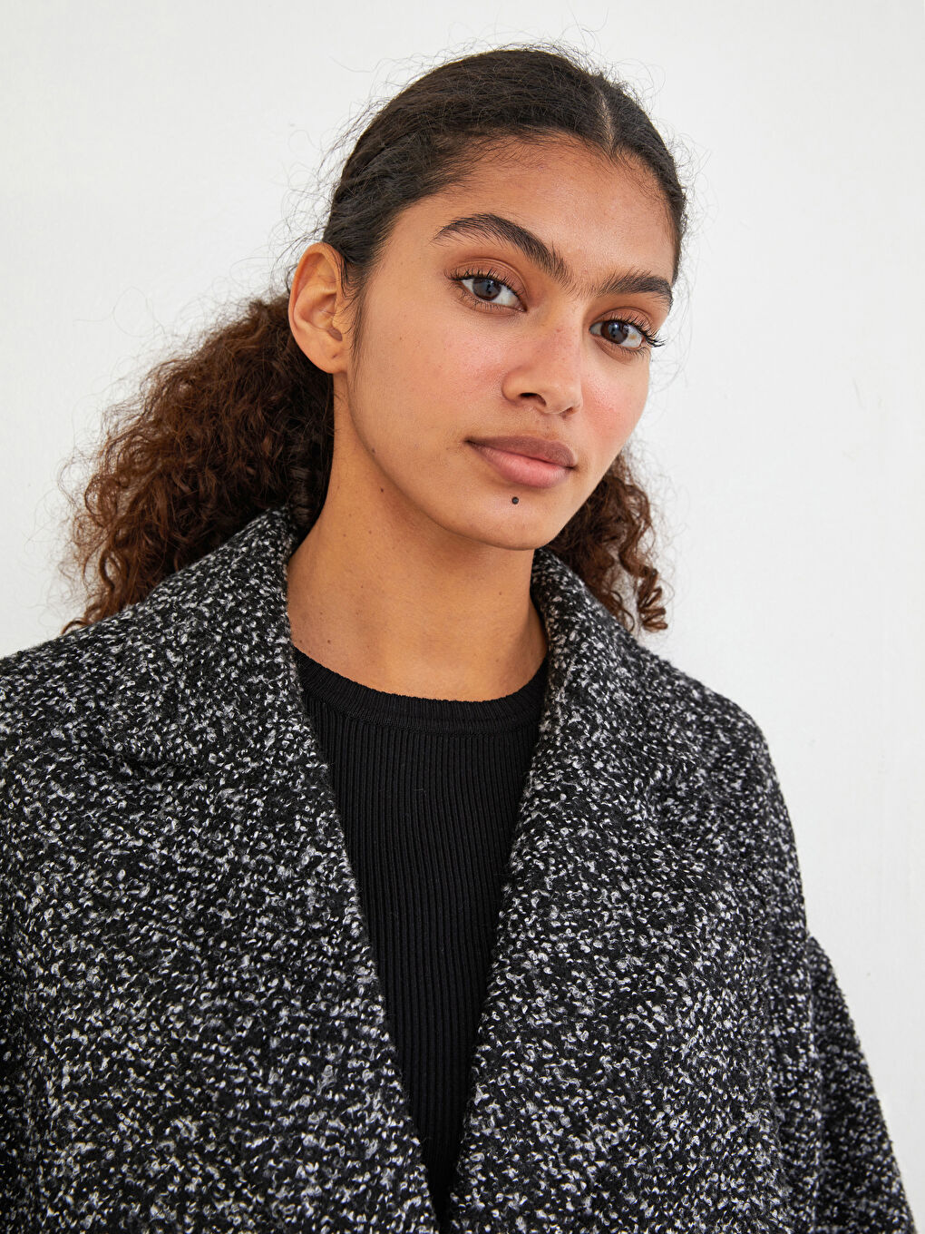 LC Waikiki Jacket Collar Regular Long Sleeve Pocket Detailed Women's Cachet Coat -W15858Z8-E3B