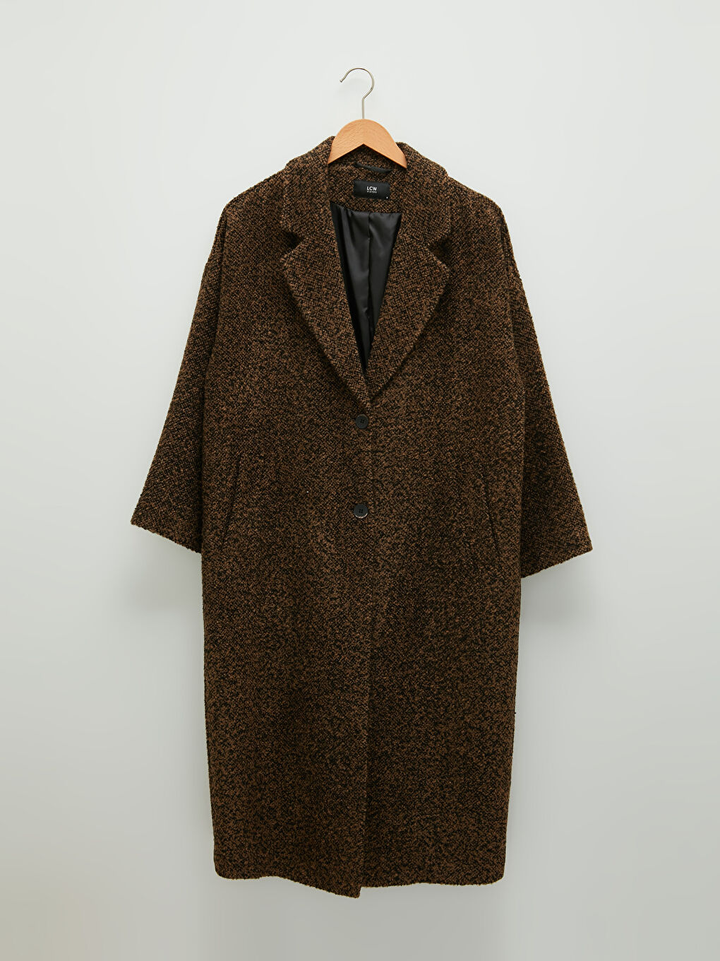 Jacket Collar Regular Long Sleeve Pocket Detailed Women's Cachet Coat-11