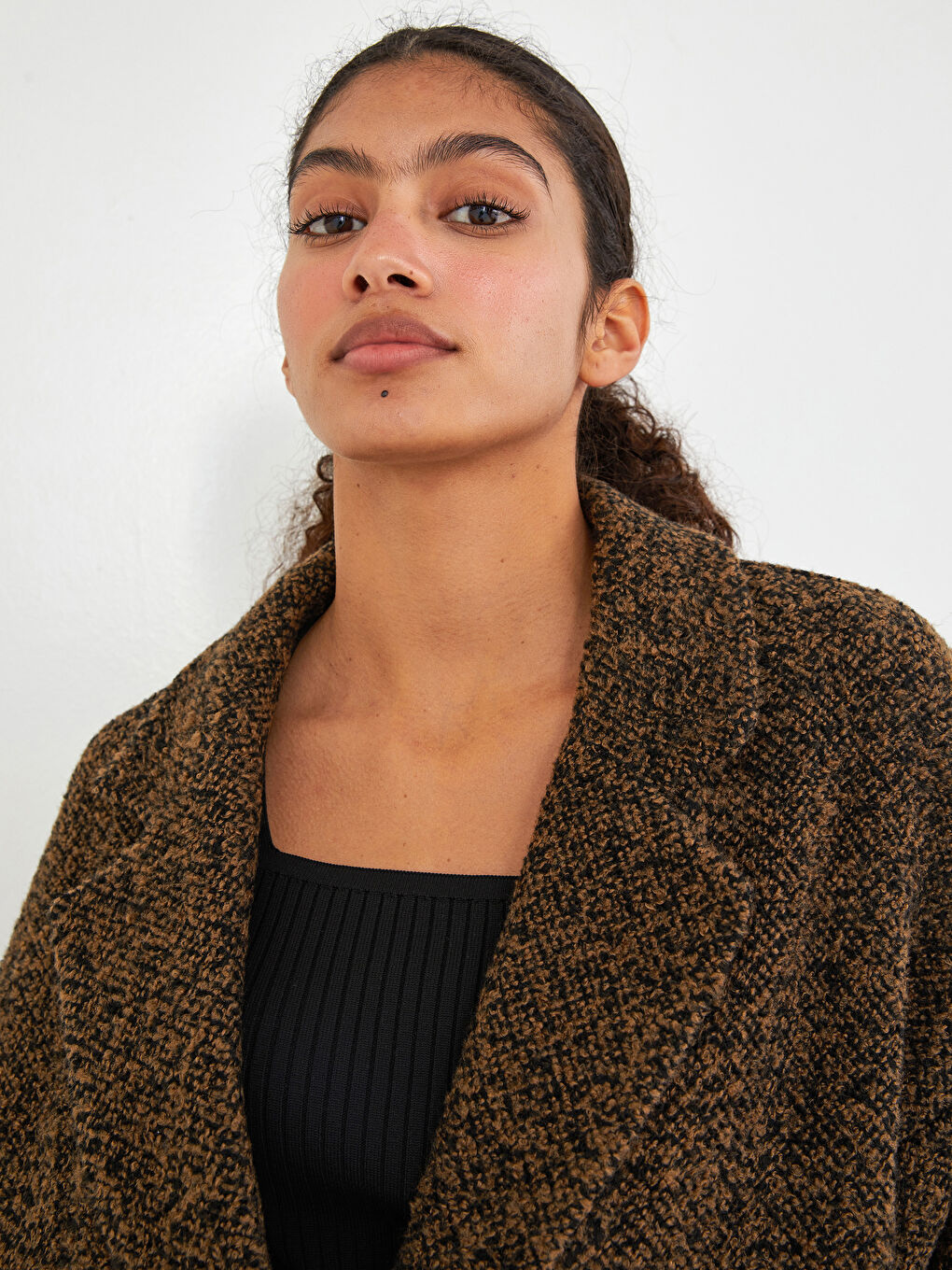 Jacket Collar Regular Long Sleeve Pocket Detailed Women's Cachet Coat-9