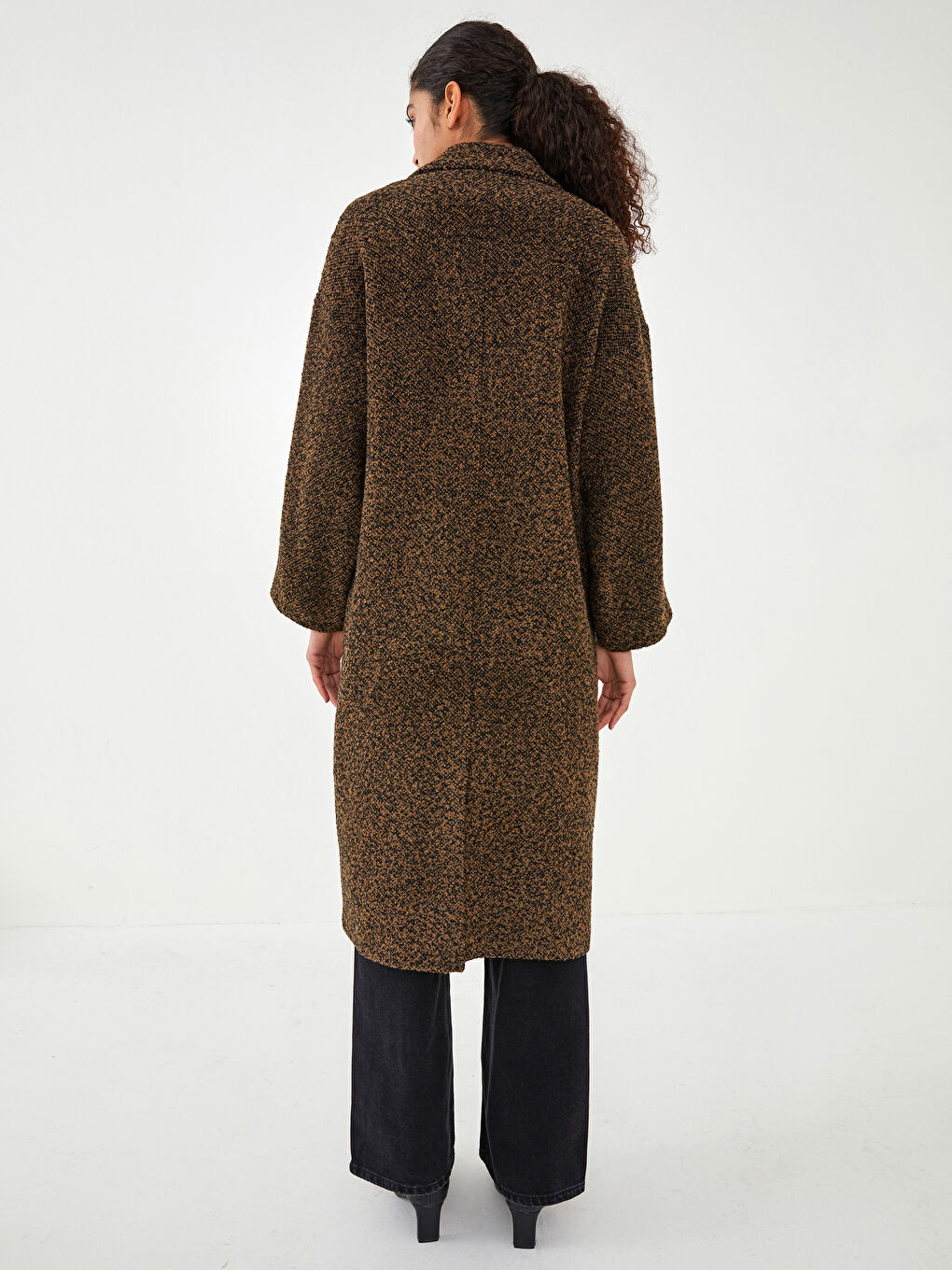 Jacket Collar Regular Long Sleeve Pocket Detailed Women's Cachet Coat-10