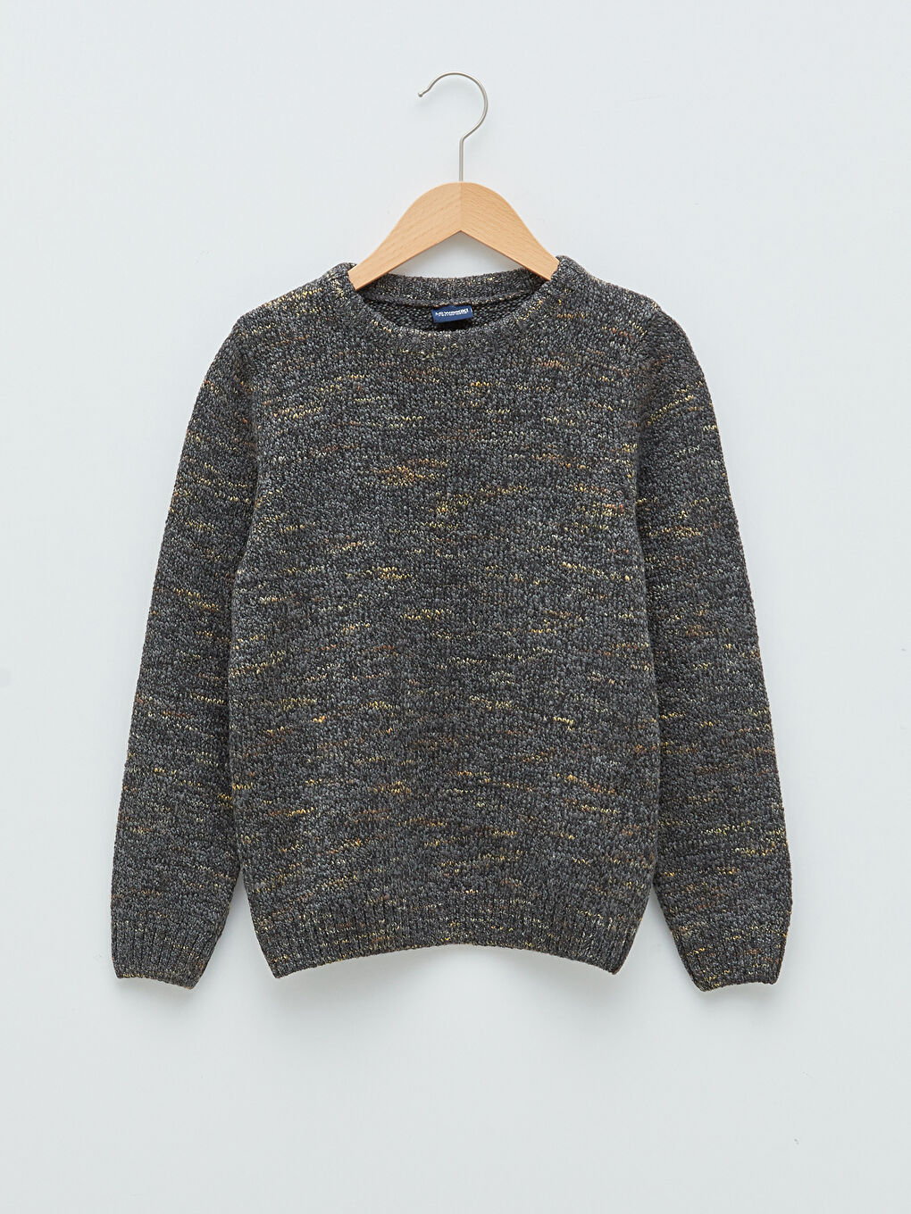 LCW Kids Crew Neck Self Patterned Long Sleeve Boy Thin Tricot Sweater -W15914Z4-JTK