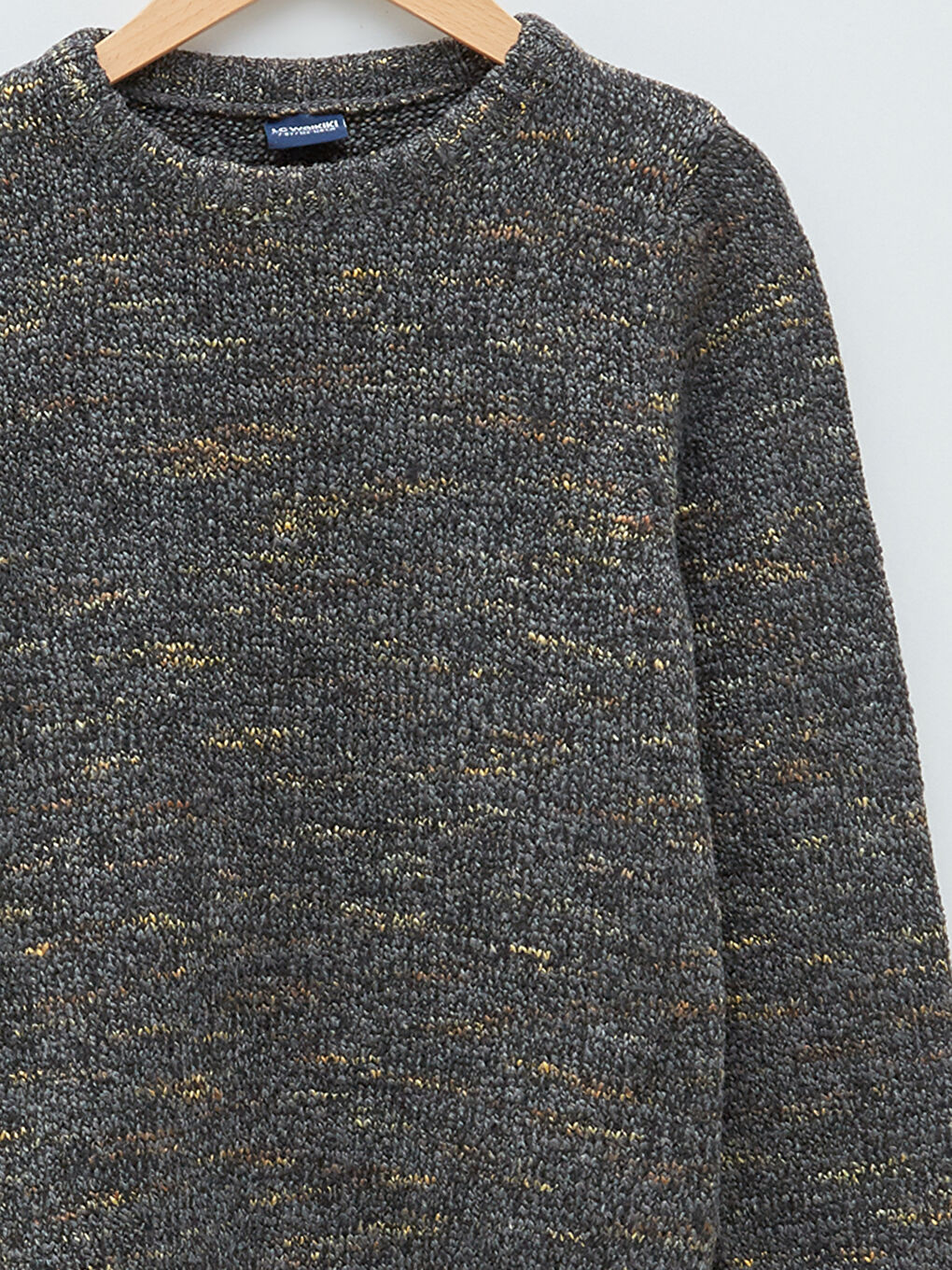 LCW Kids Crew Neck Self Patterned Long Sleeve Boy Thin Tricot Sweater -W15914Z4-JTK