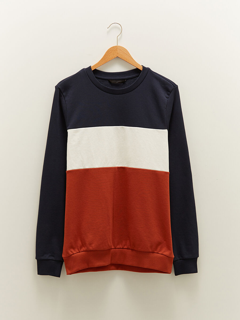Crew Neck Long Sleeve Color Block Men's Sweatshirt-6