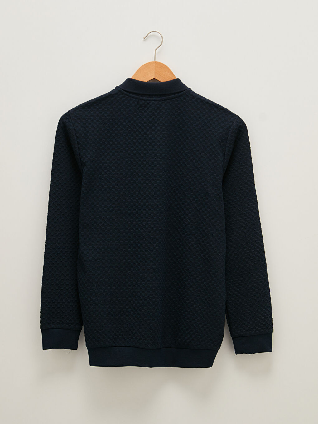 Polo Neck Long Sleeve Men's Sweatshirt-1