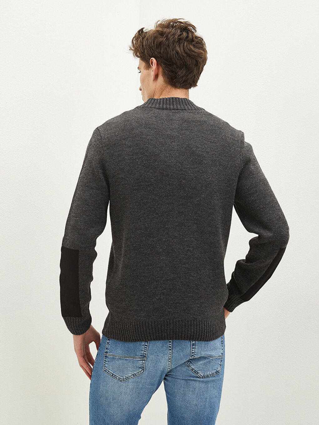 Standard Fit Turtle Neck Long Sleeve Men's Tricot Cardigan-2