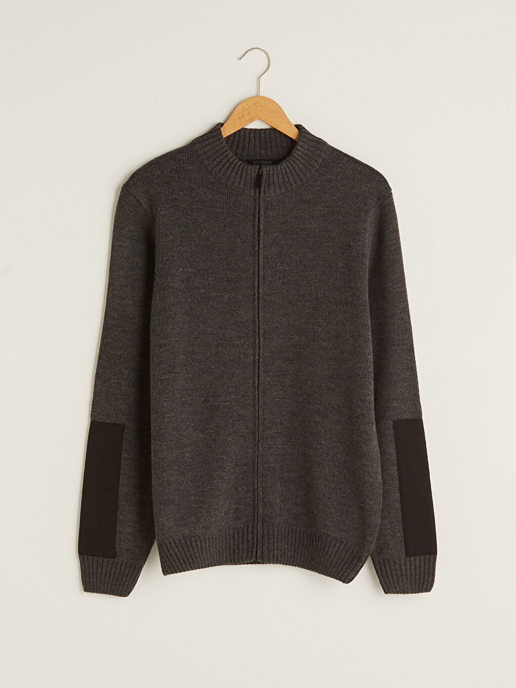 Standard Fit Turtle Neck Long Sleeve Men's Tricot Cardigan-4