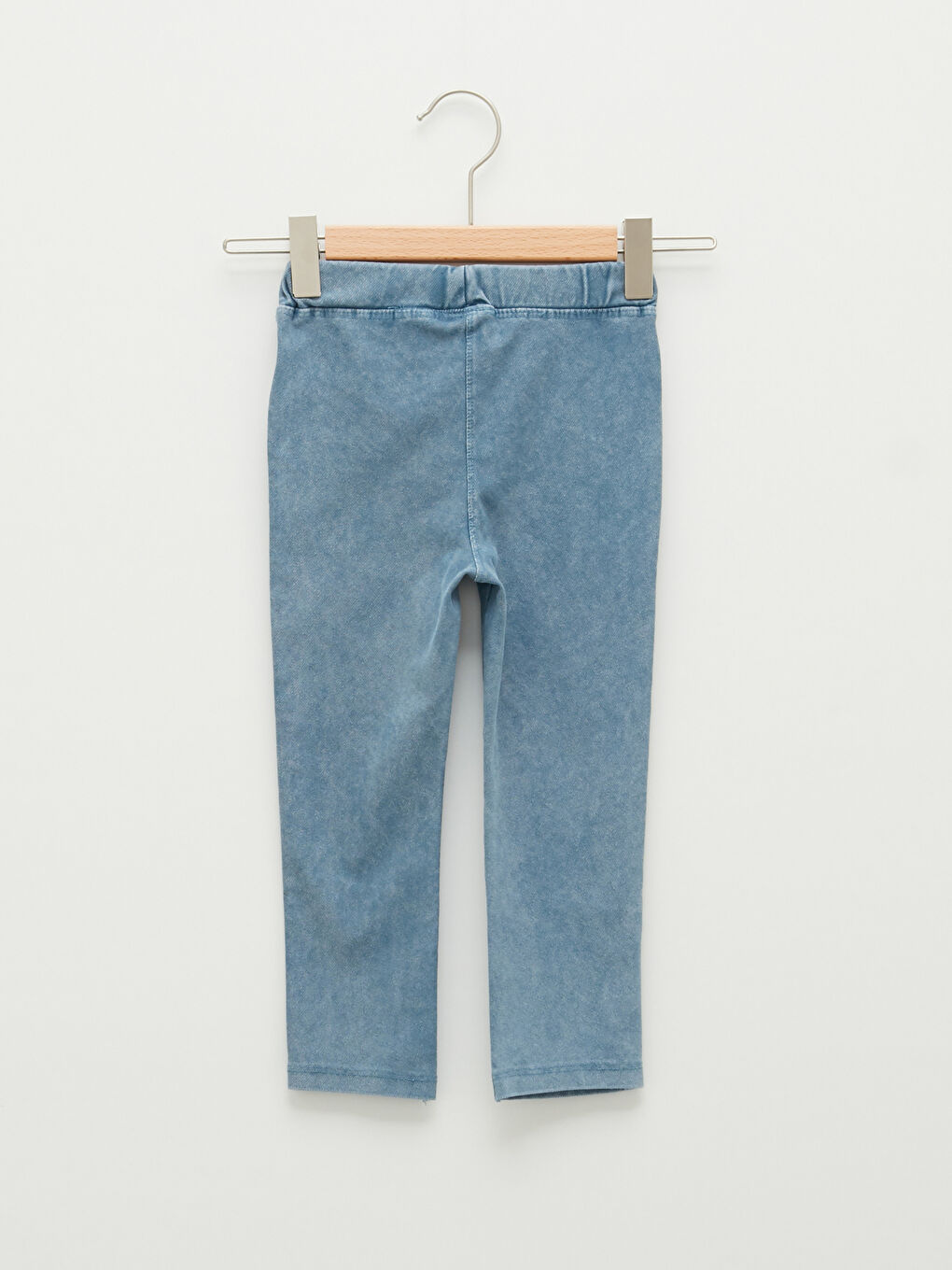 Beli Lastikli Basic Kız Bebek Jean Görünümlü Tayt-1