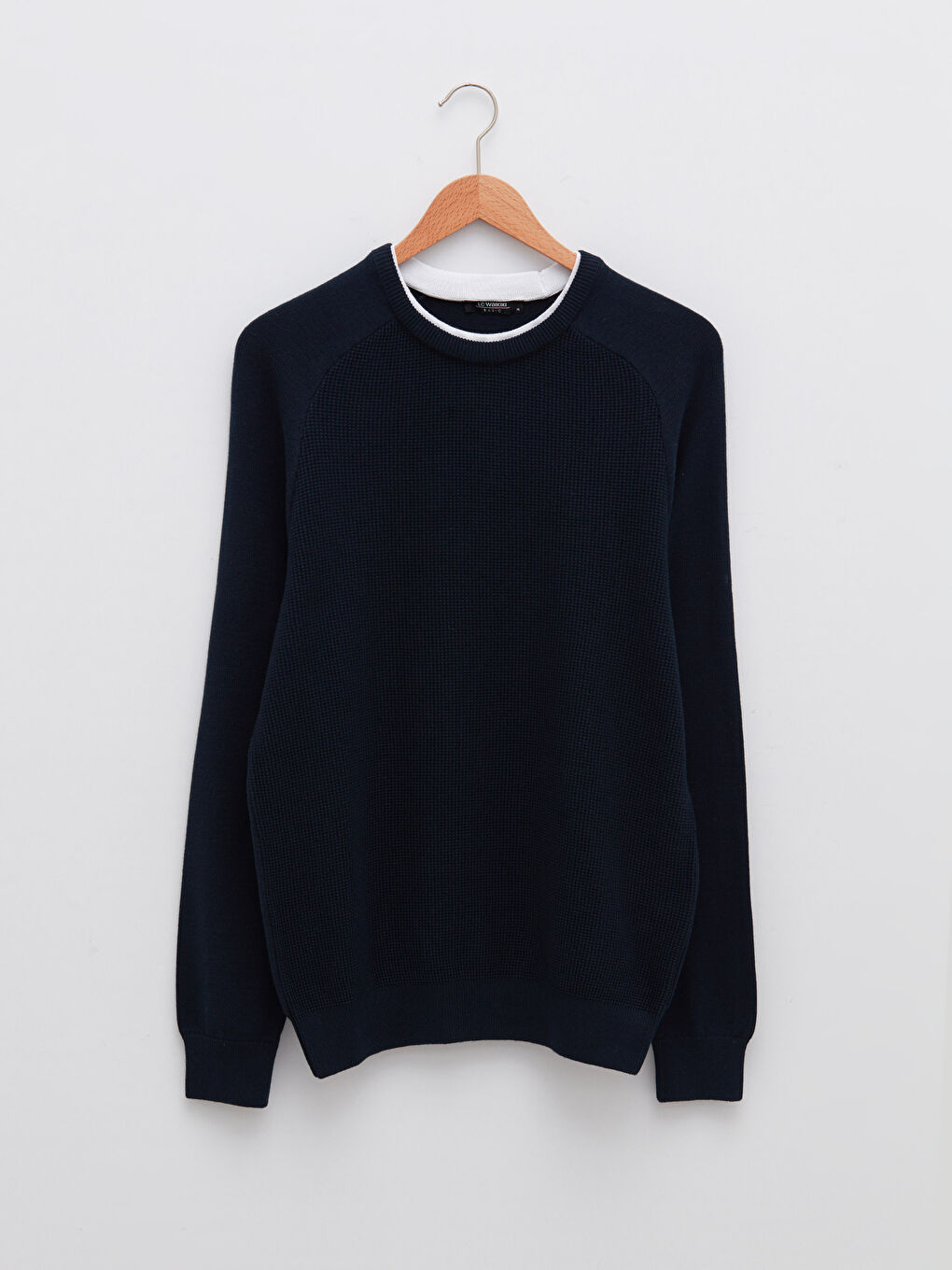 Lacivert Bisiklet Yaka Uzun Kollu İnce Erkek Triko Kazak-5