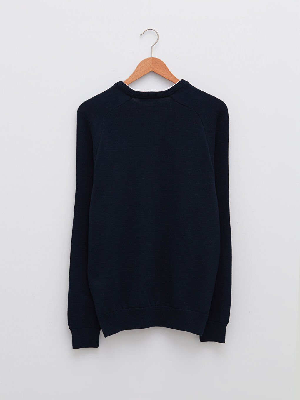 Lacivert Bisiklet Yaka Uzun Kollu İnce Erkek Triko Kazak-6