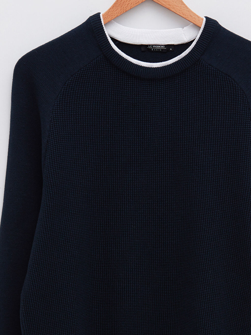 Lacivert Bisiklet Yaka Uzun Kollu İnce Erkek Triko Kazak-7