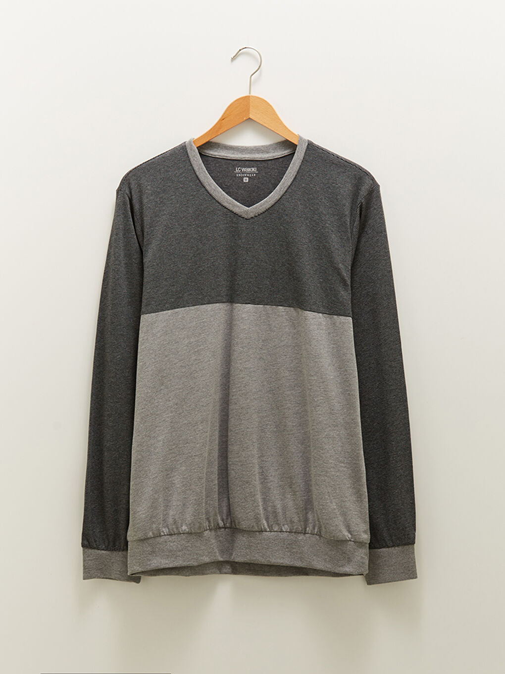 Gri Standart Kalıp Erkek Pijama Takımı-6