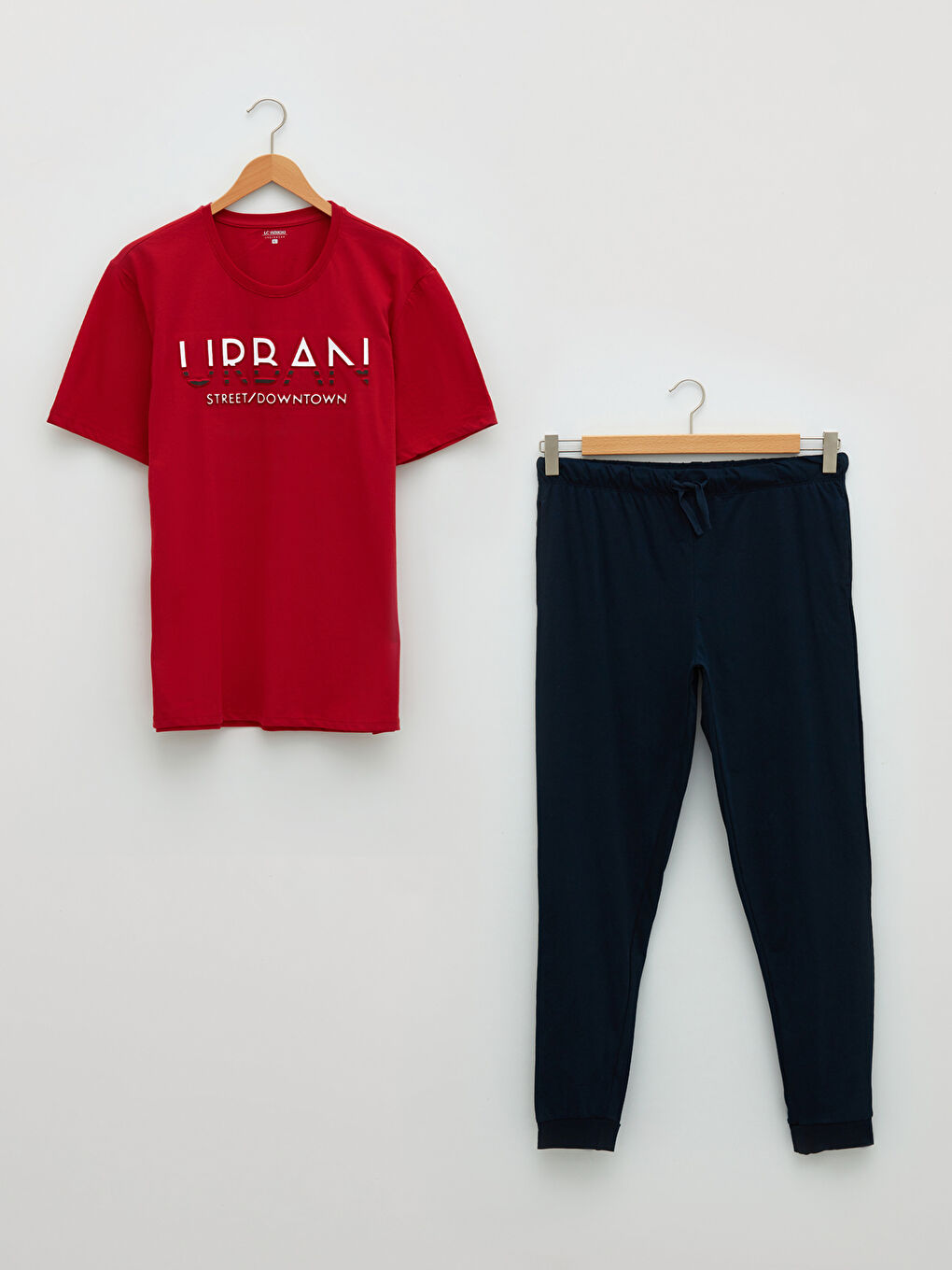 Lacivert Standart Kalıp Baskılı Erkek Pijama Takımı-5