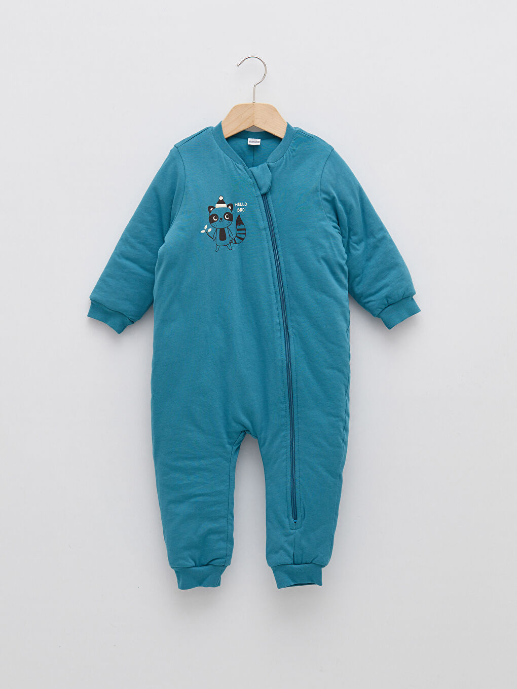 LCW baby Crew Neck Long Sleeve Printed Baby Boy Zippered