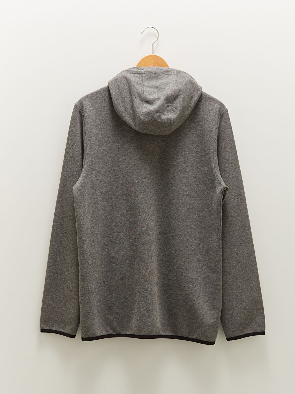 Gri Slim Fit Kapüşonlu Erkek Aktif Spor Hırka-6