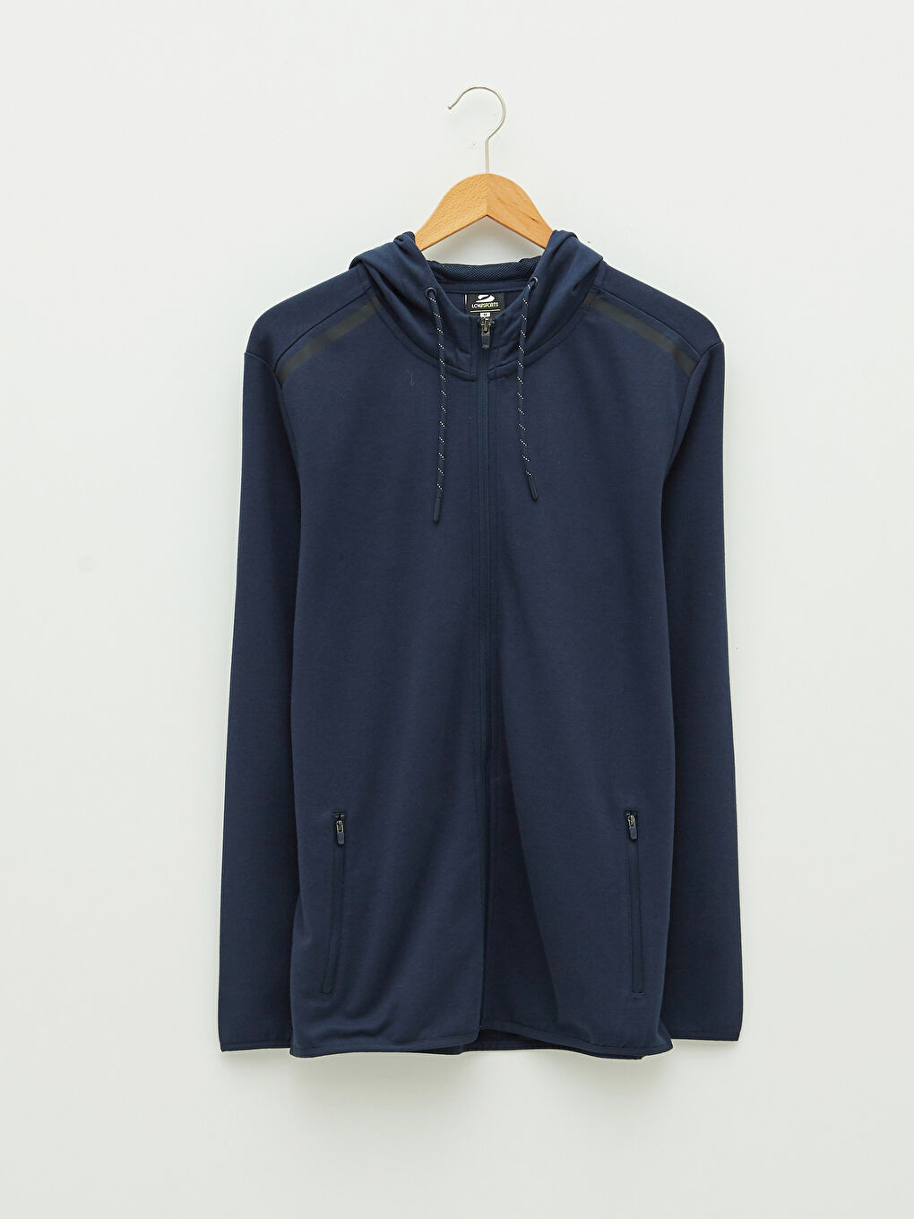 Lacivert Slim Fit Kapüşonlu Erkek Aktif Spor Hırka-6