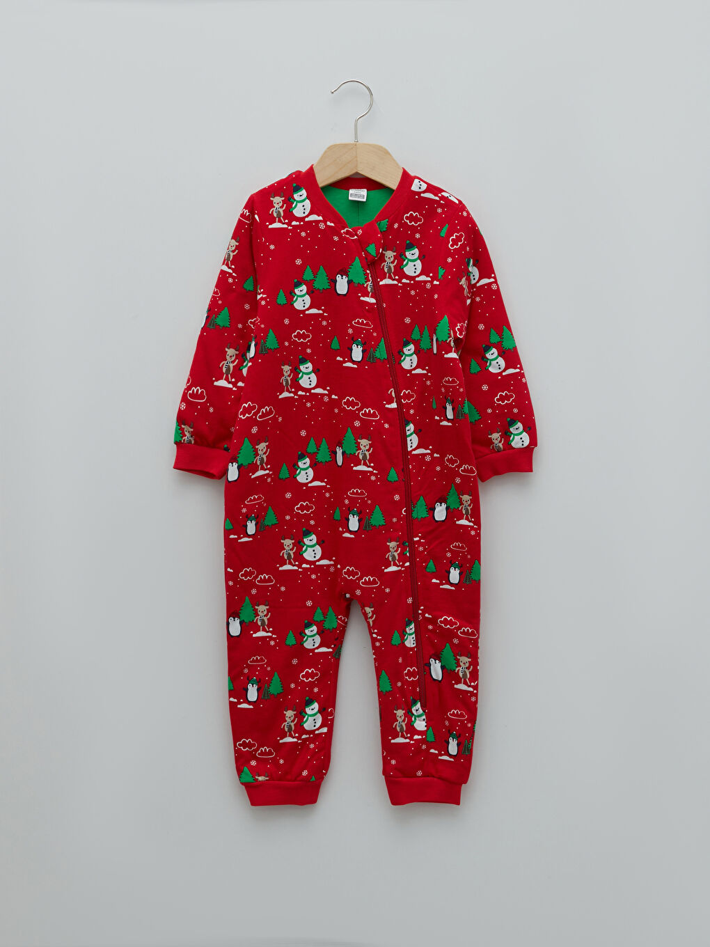 كيس نوم بسحاب بأكمام طويلة وياقة دائرية للأولاد الرضع