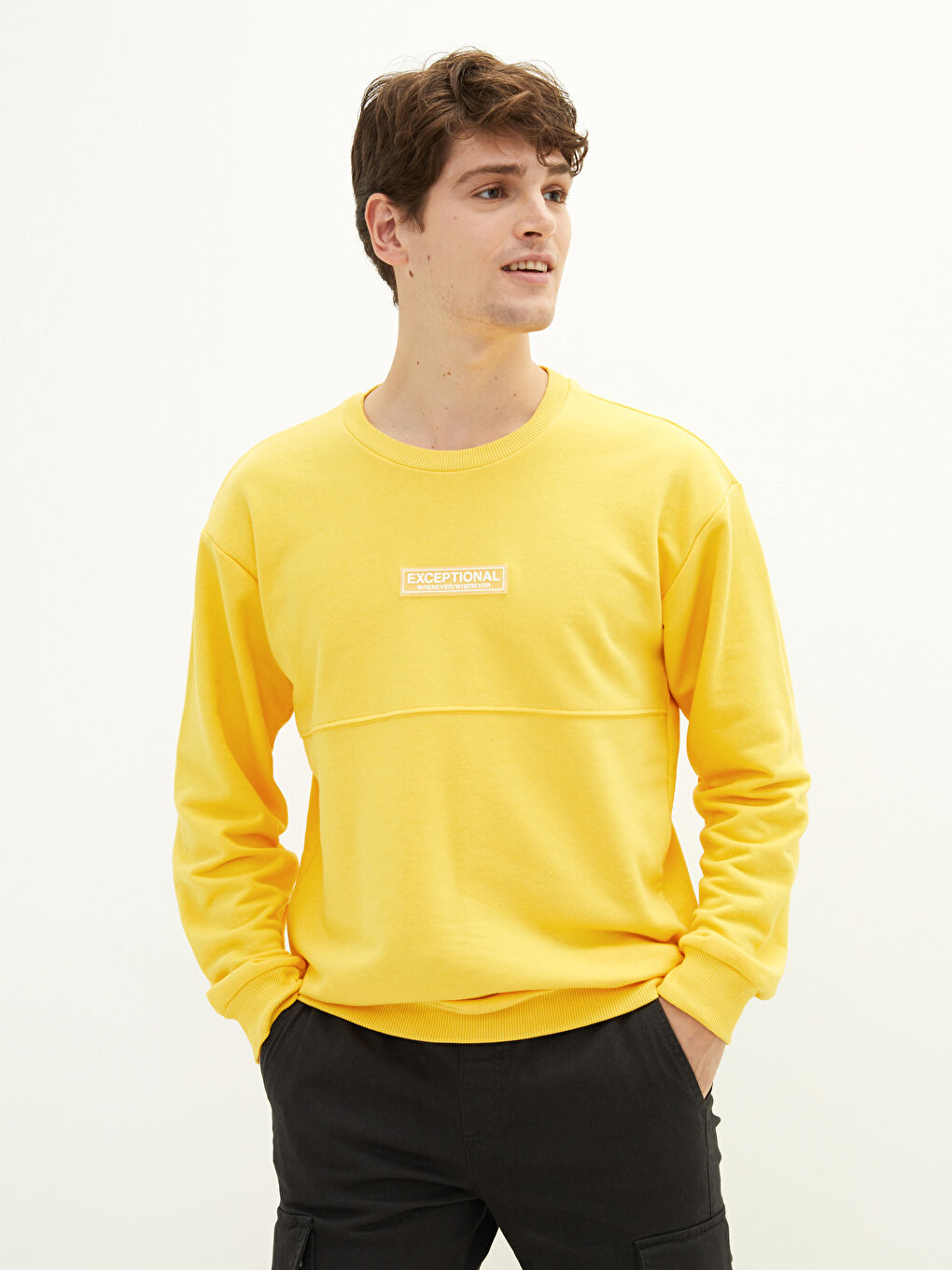 Crew Neck Long Sleeve Printed Men's Sweatshirt-1