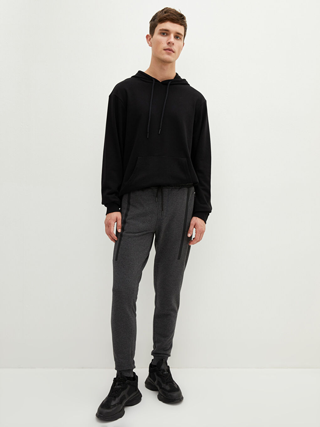 ерлерге арналған тар пішім джоггер спорттық шалбары-7