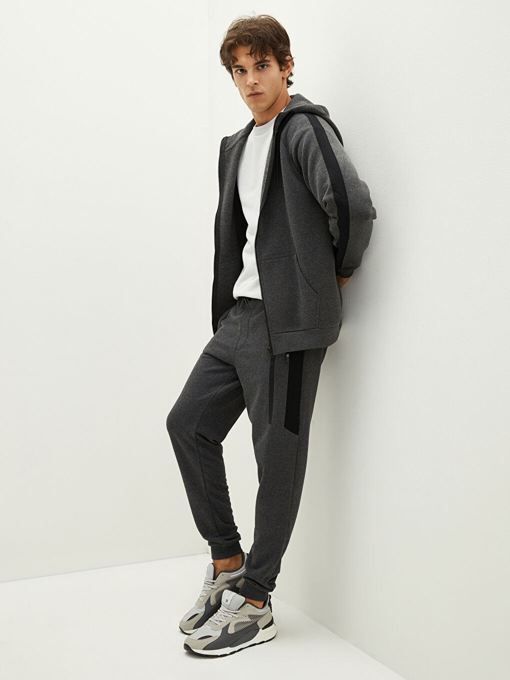 ерлерге арналған тар пішім джоггер спорттық шалбары-6