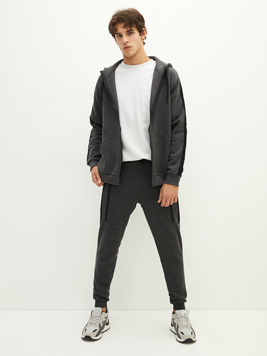 ерлерге арналған тар пішім джоггер спорттық шалбары-1