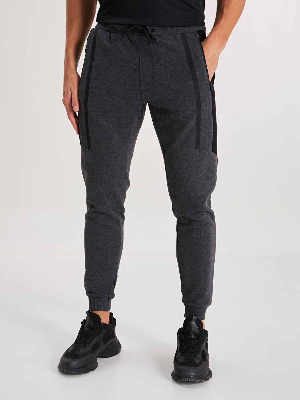 ерлерге арналған тар пішім джоггер спорттық шалбары-11