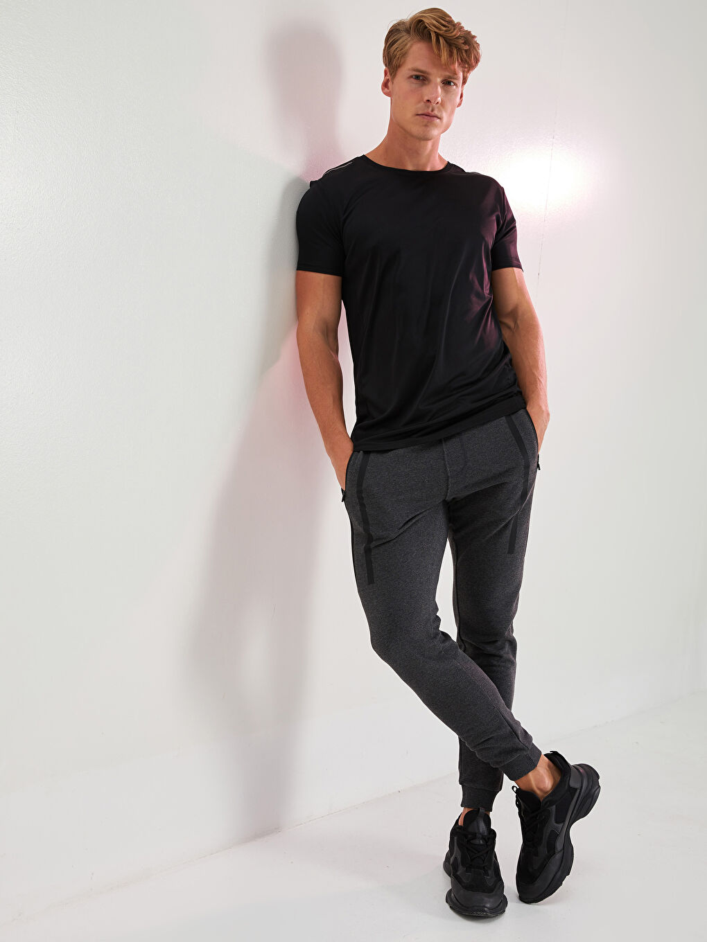 ерлерге арналған тар пішім джоггер спорттық шалбары-2