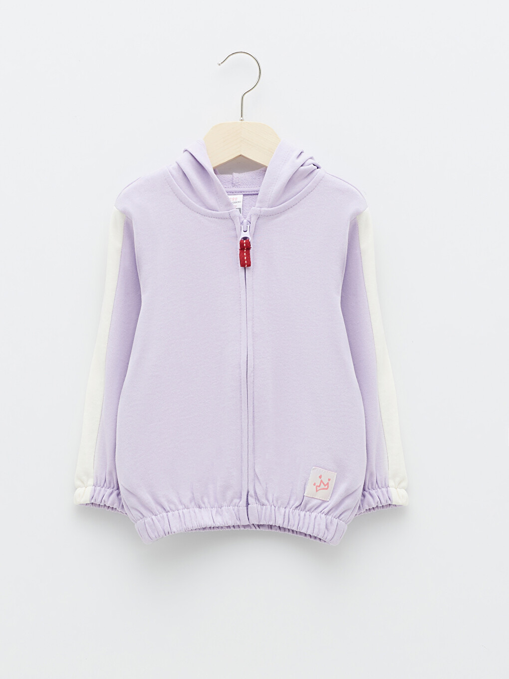 Kapüşonlu Uzun Kollu Basic Kız Bebek Fermuarlı Sweatshirt