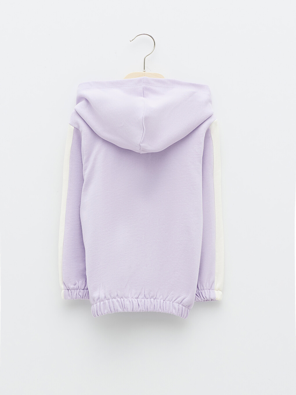 Kapüşonlu Uzun Kollu Basic Kız Bebek Fermuarlı Sweatshirt-1