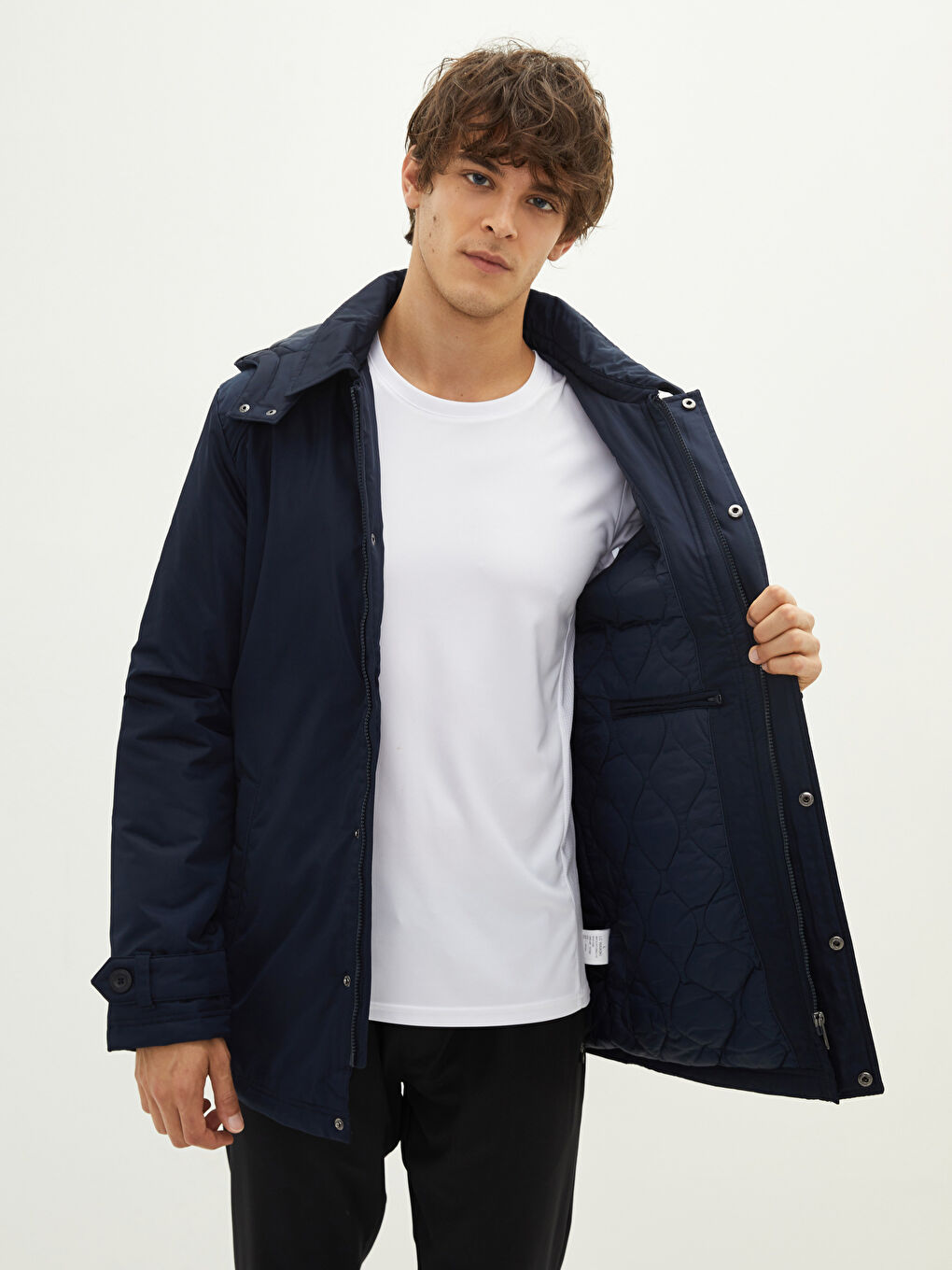 Muški Kaput Standardnog Kroja sa Kapuljačom-3