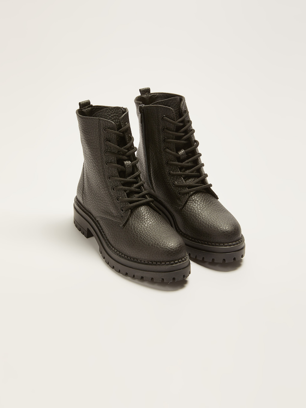  Bottes en Similicuir à Lacets pour Femmes