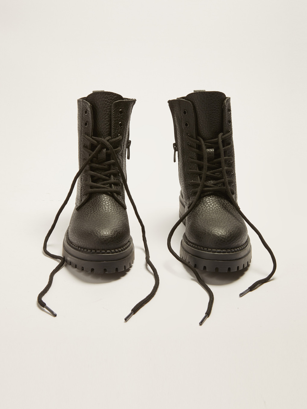Bottes En Similicuir À Lacets Pour Femmes-1