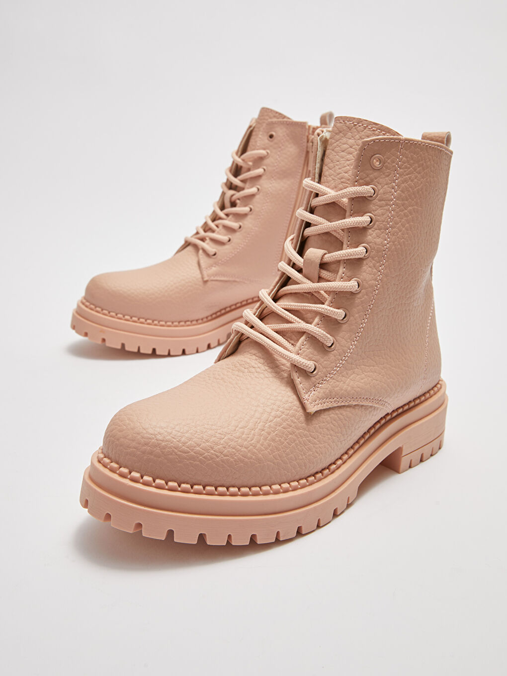 Женские ботинки из искусственной кожи со шнуровкой-4